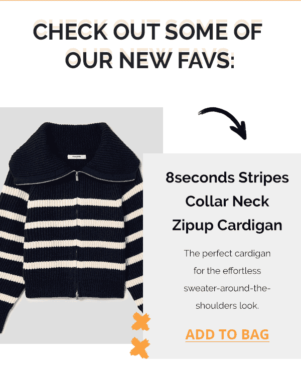 8seconds Stripes Collar Neck Zipup Cardigan