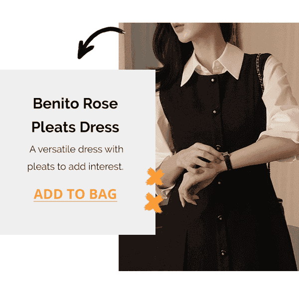 Benito Rose Pleats Dress