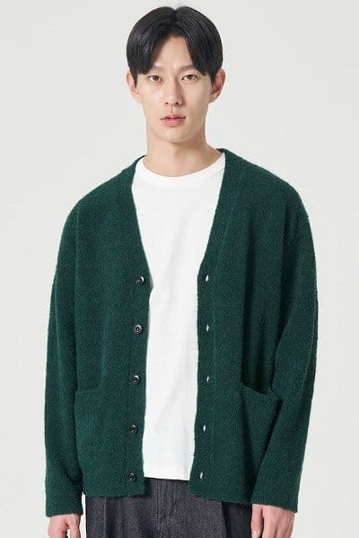 Image of Hairy Boucle Cardigan Green
