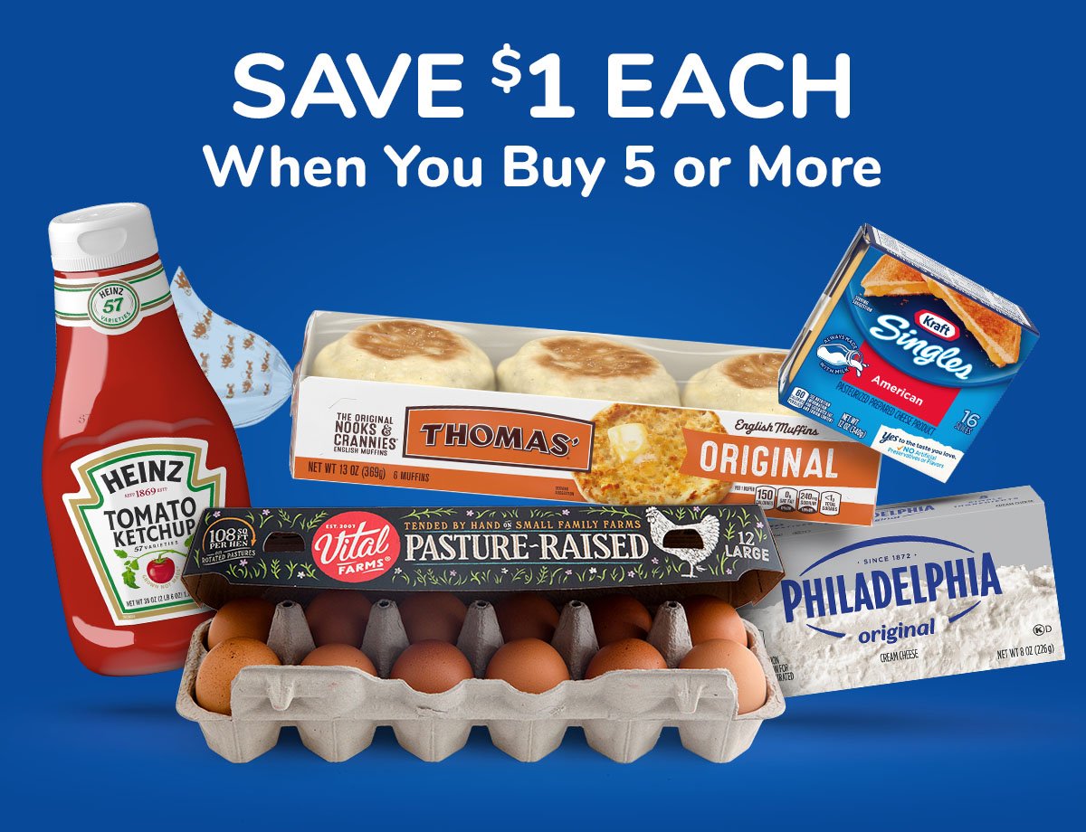 SAVE \\$1 EACH When You Buy 5 or More