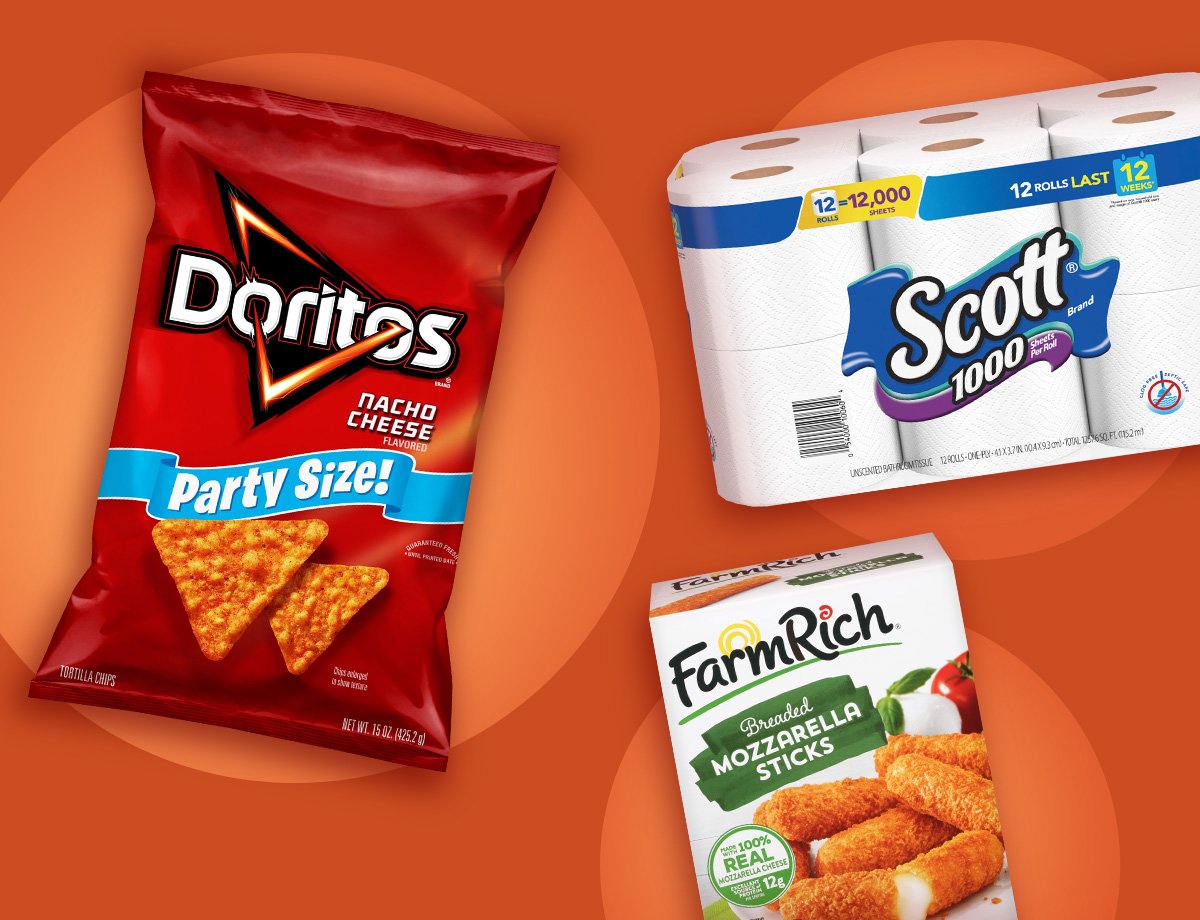 Your Weekly Featured Coupons: Party Size Doritos, Farm Rich Breaded Mozzarella Sticks, Scott 1000 Bath Tissue