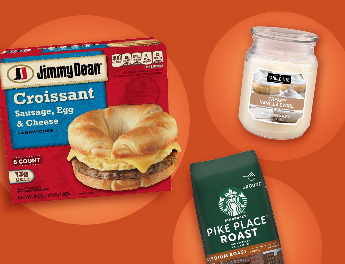 Your Weekly Featured Coupons: Jimmy Dean® Breakfast Sandwiches, Candle-lite Creamy Vanilla Swirl, Starbucks® Pike Place® Roast Ground Coffee