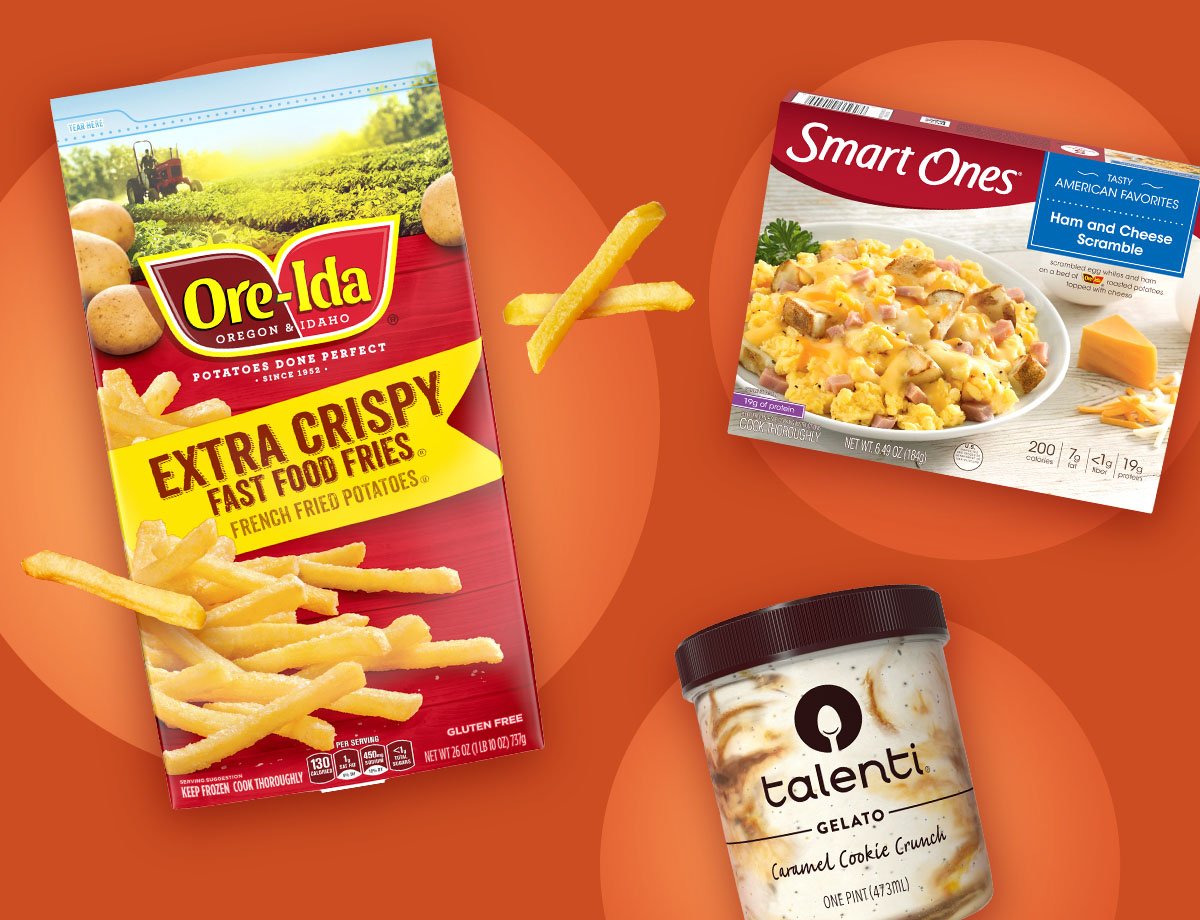 Your Weekly Featured Coupons: Smart Ones Ham and Cheese Scramble, Talenti® Carmel Cookie Crunch Gelato, Ore-Ida Extra Crispy Fast Food French Fries