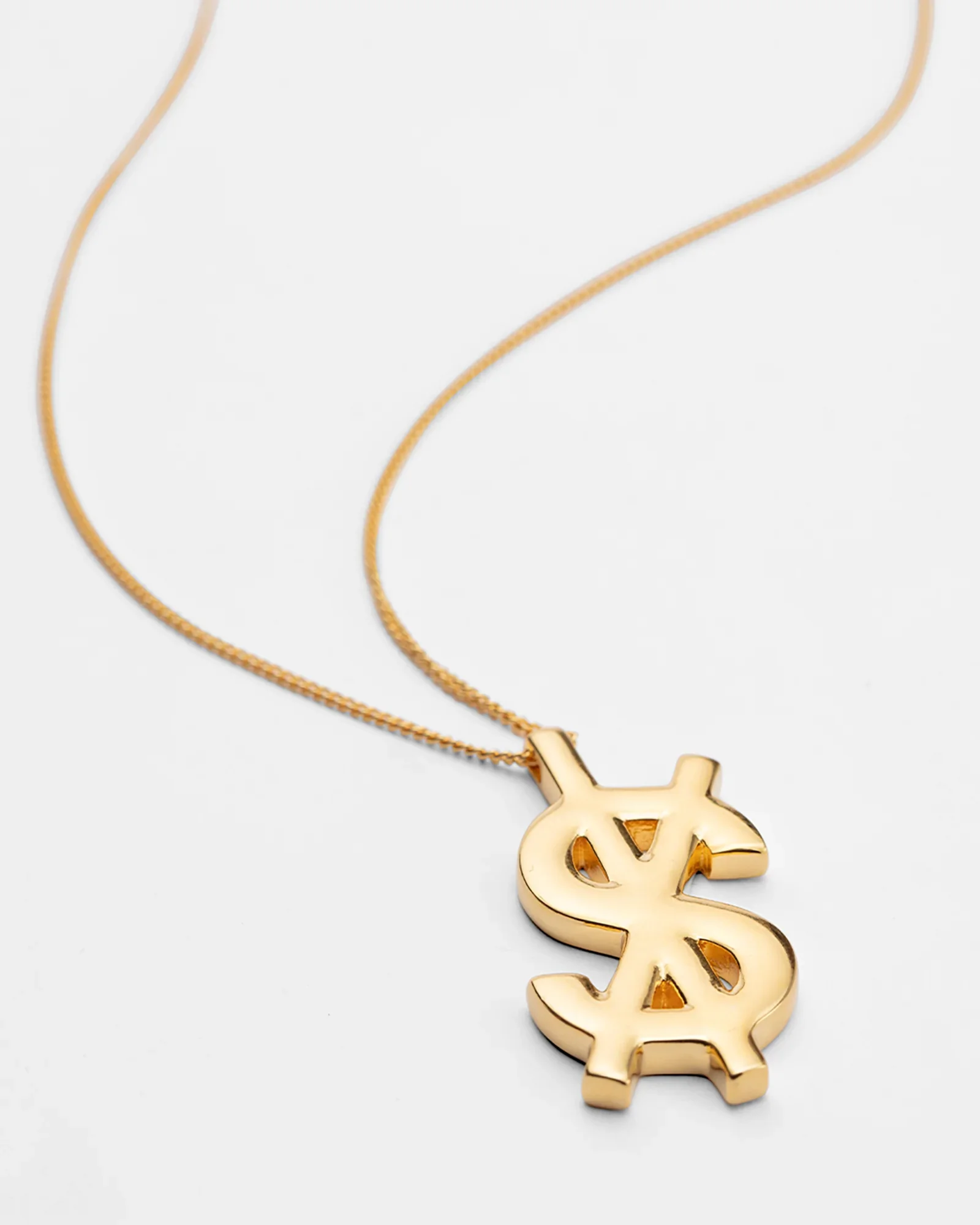 Image of 18K DRIPPS CROSS DOLLAR NECKLACE