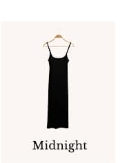 Women's Ribbed Cami Dress in Midnight