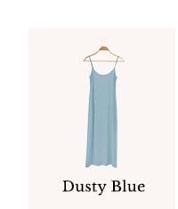 Women's Ribbed Cami Dress in Dusty Blue