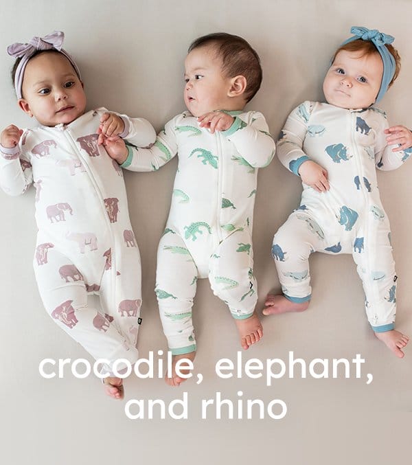 Crocodile, Elephant, Rhino