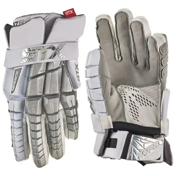 STX Surgeon RZR 2 LE Lacrosse Gloves Silver