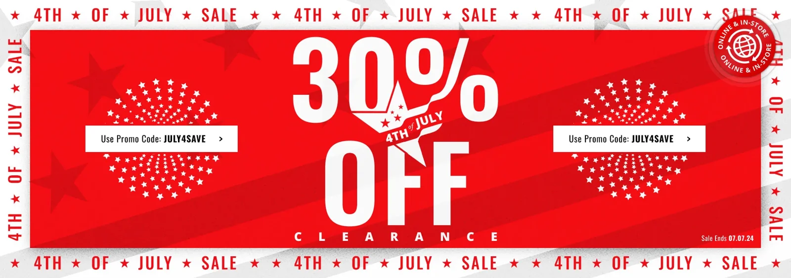 Fourth of July Sale: 30% Off Clearance