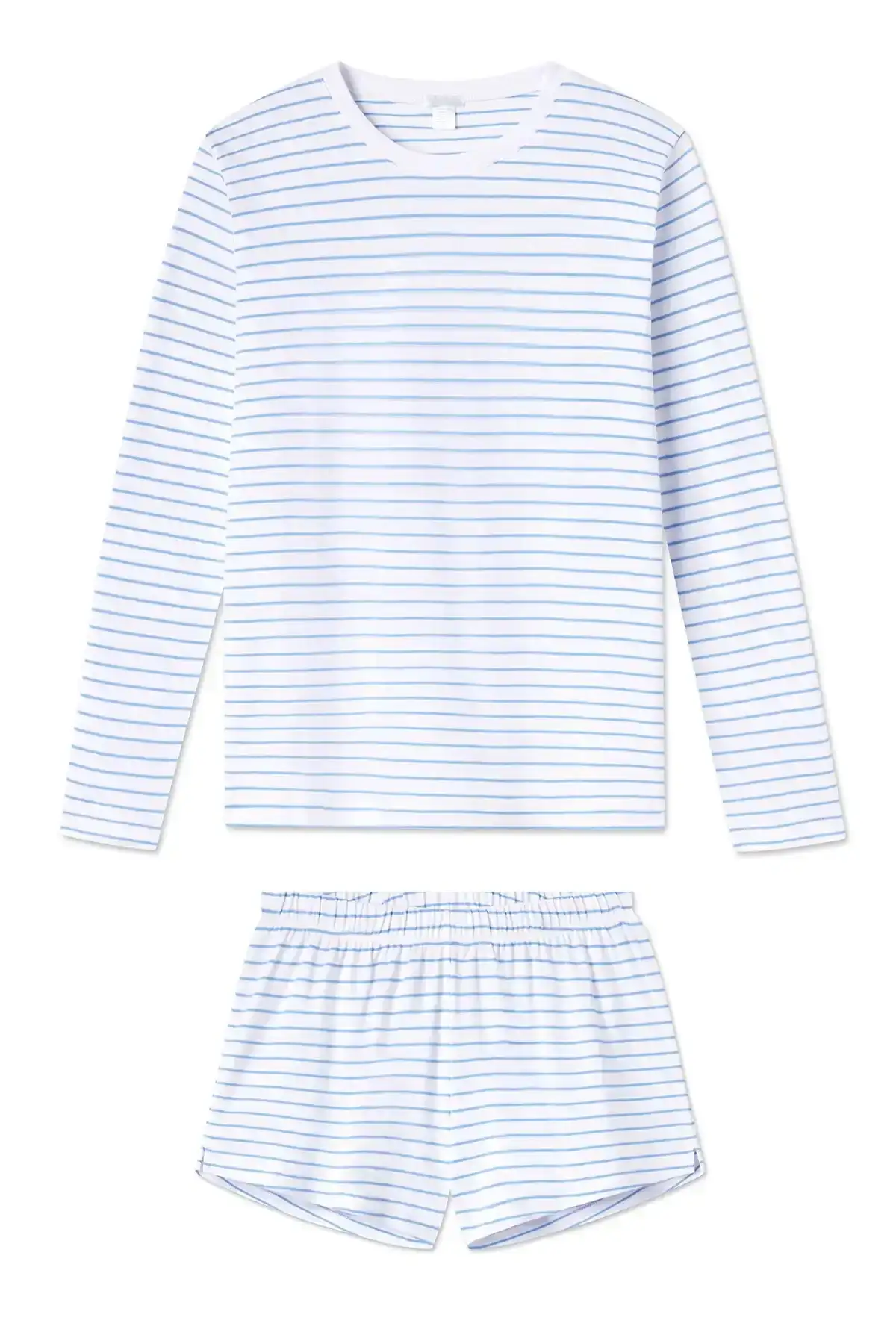 Image of Pima Long-Short Weekend Set in Baltic Blue Stripe