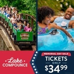 Lake Compounce Memorial Day Sale Tickets only \\$34.99