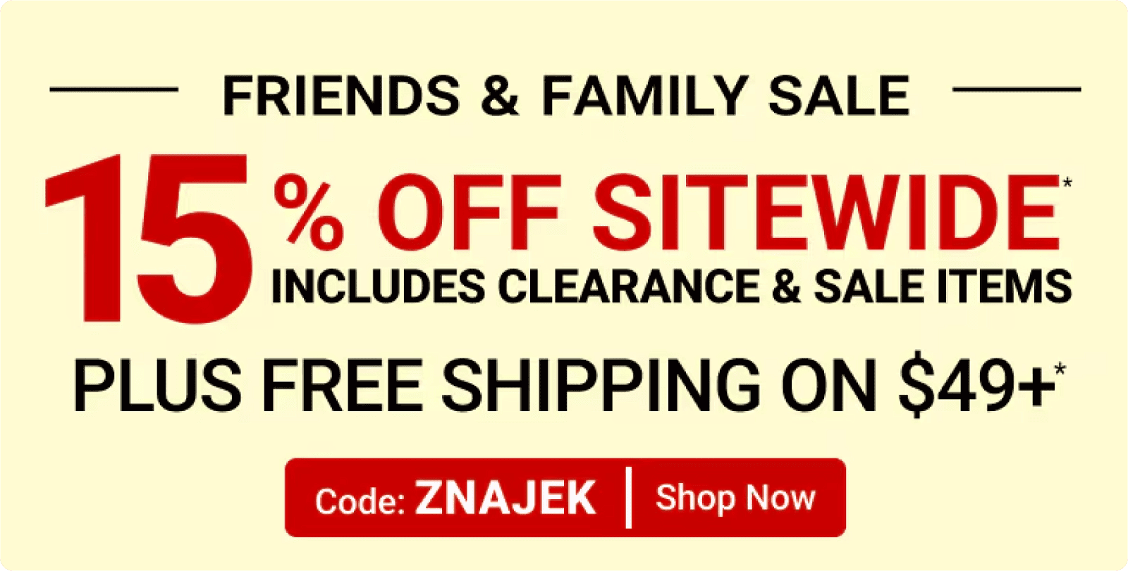 Friends & Family Sale