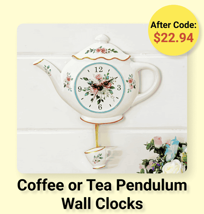 Coffee or Tea Pendulum Wall Clocks