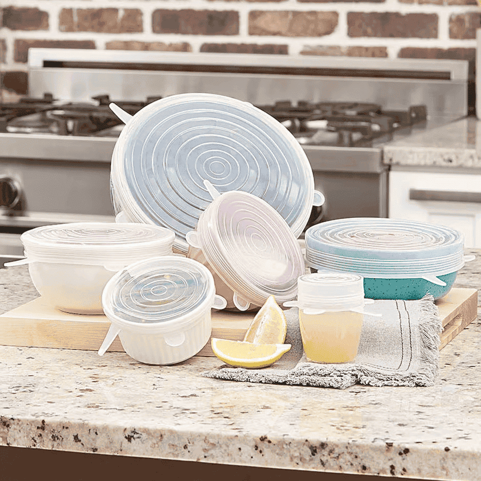 Sets of 6 Reusable Food Stretch Lids