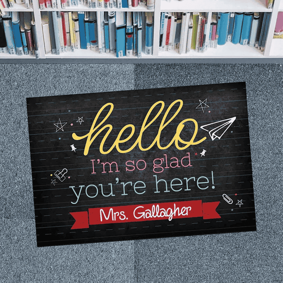 Personalized Hello Teacher Doormat