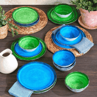 12-Pc. Rustic Melamine Dinnerware Set