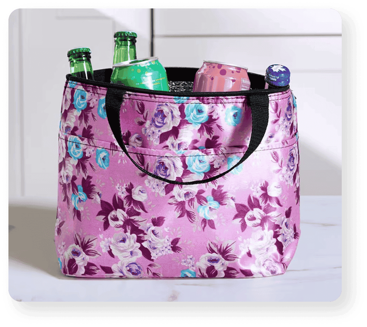 Insulated Floral Tote Bag