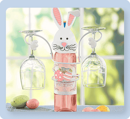 Bunny Wine Bottle & Glass Holder