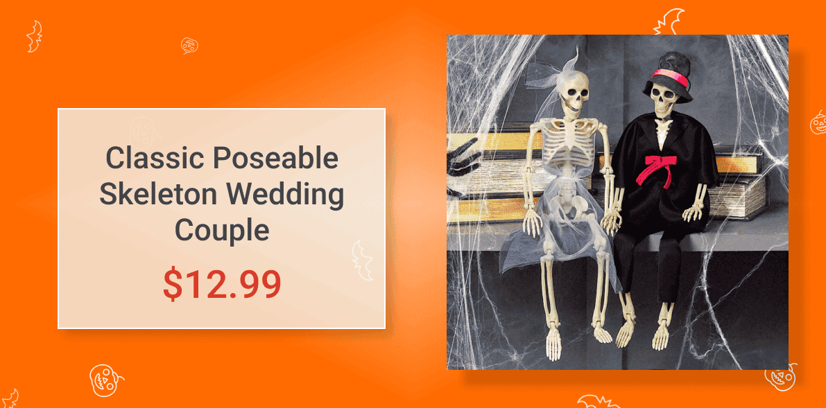 Classic Poseable Skeleton Wedding Couple