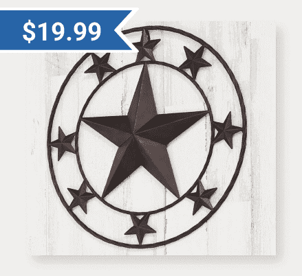 Outdoor Metal Rustic Star Wall Art