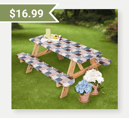 3-Pc. Custom-Fit Picnic Table Covers