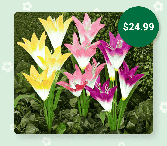 Set of 3 Solar Lily Garden Lights