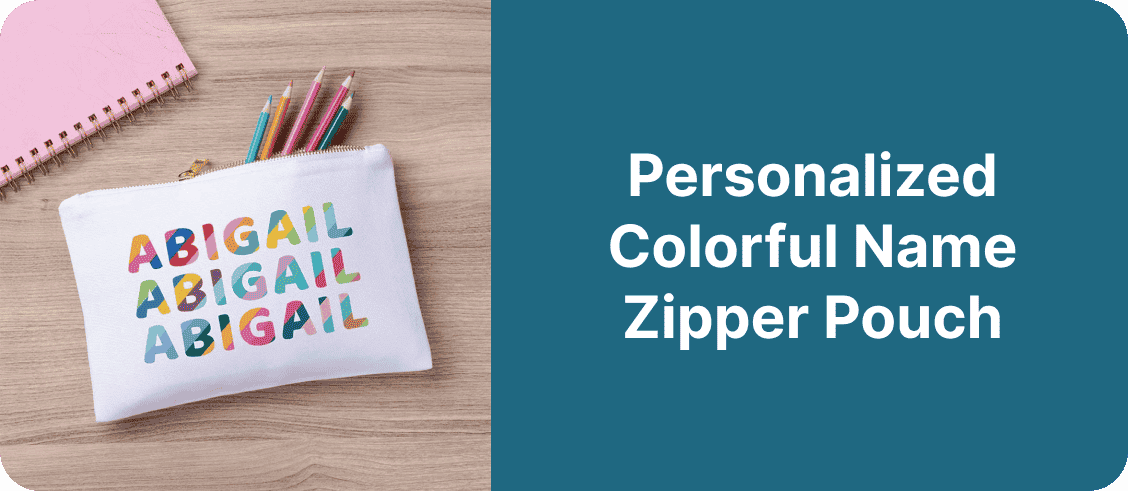 Personalized Colorful Name Zipper Pouch