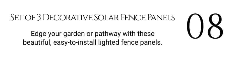 Sets of 3 Decorative Solar Fence Panels