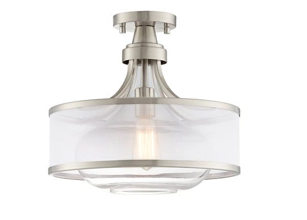 Possini Euro Layne 15" Wide Brushed Nickel Ceiling Light