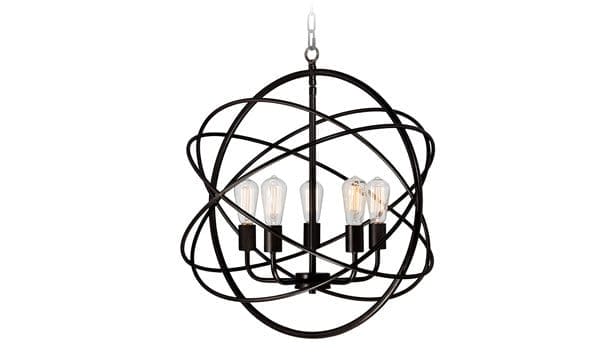 Franklin Iron Works Ellery 24 3/4" Bronze Sphere 5-Light LED Pendant