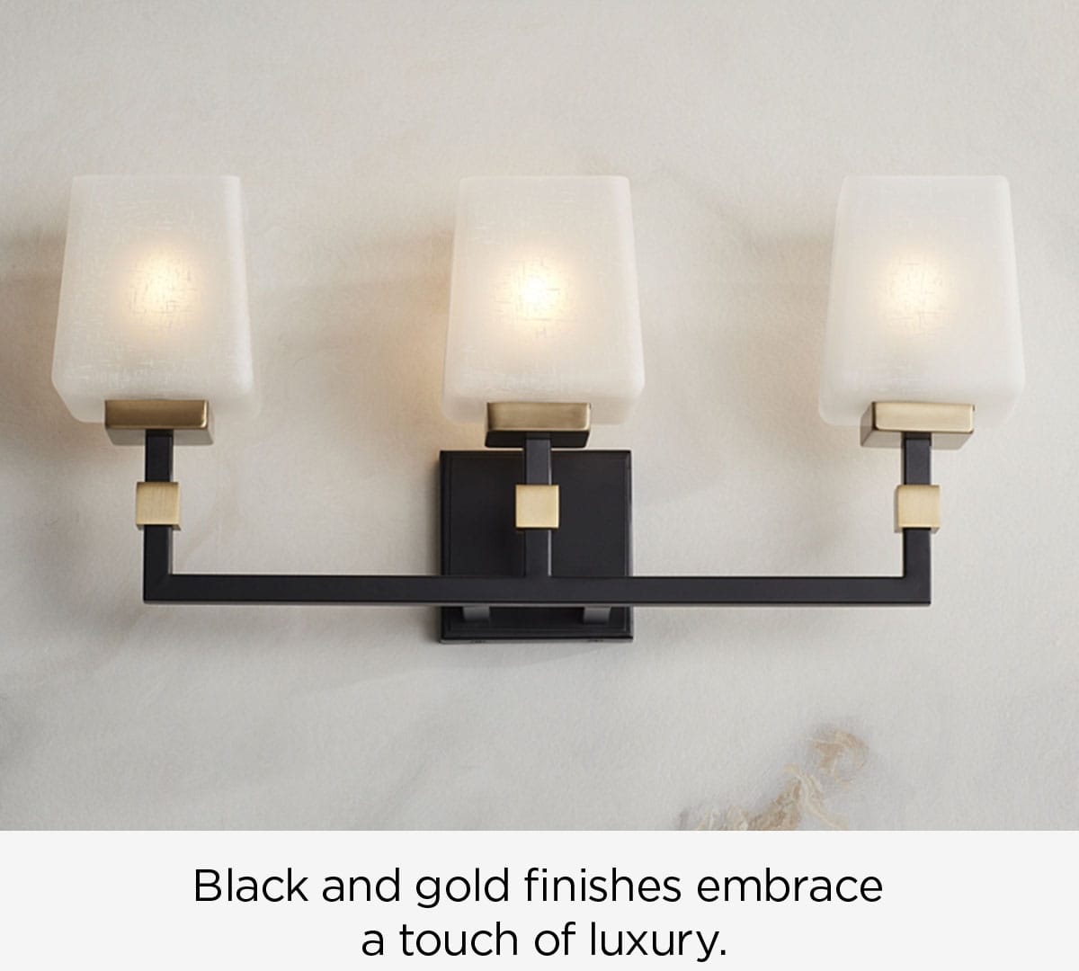 Black and gold finishes embrace a touch of luxury.