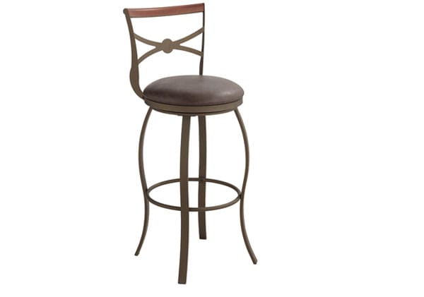 Haidar 25" Glitter Bronze Metal and Poplar Wood Swivel Counterstool