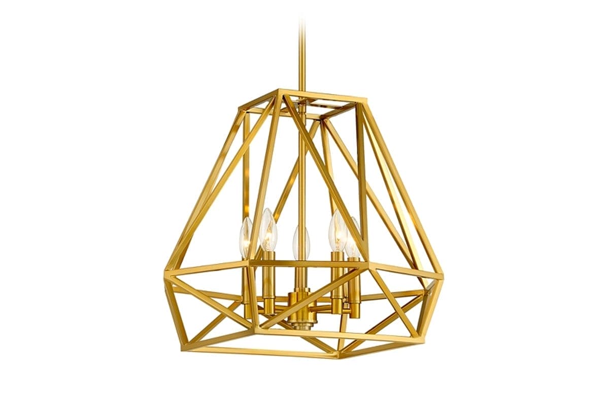 Hawking 5-Light 19 1/2" Wide Gold Geometric Modern Pendant Chandelier