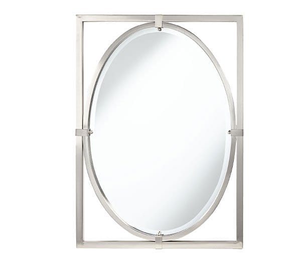 Uttermost Akita Brushed Nickel 24" x 34" Wall Mirror