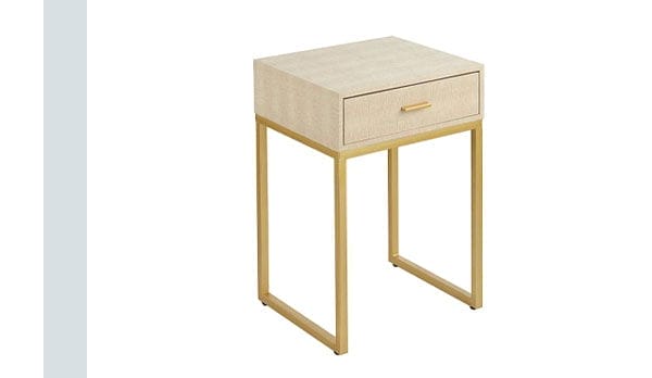 Les Revoires 16" Wide Cream and Gold 1-Drawer Accent Table