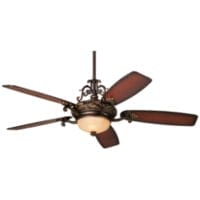 56" Casa Esperanza Teak Bronze and Gold LED Ceiling Fan with Remote