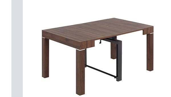 Warhol Modern Distressed Walnut 2-Leaf Extension Dining Table