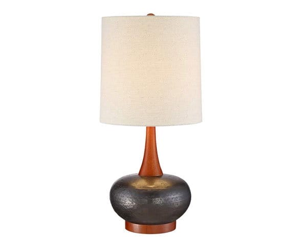 360 Lighting Andi 24 1/2" Wood and Ceramic Mid-Century Modern Lamp