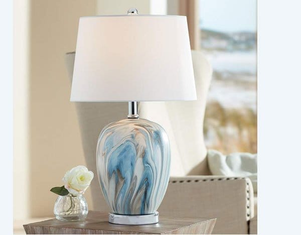 360 Lighting Travis 20 1/4" High Modern Blue Ceramic Table Lamp