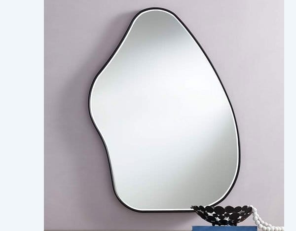 Cavandish Matte Black 28" x 38" Abstract-Shaped Wall Mirror