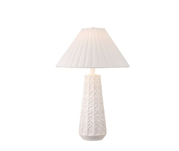 Possini Euro Cayon 30 1/2" Pleated Shade Modern White Table Lamp