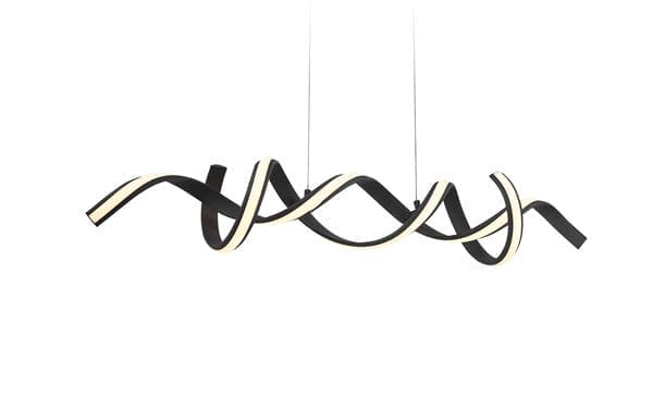 Possini Euro Helix 46" Sand Black Modern LED Spiral Island Pendant