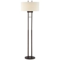 Franklin Iron Works Roscoe Bronze Twin Pole Modern Pull Chain Floor Lamp