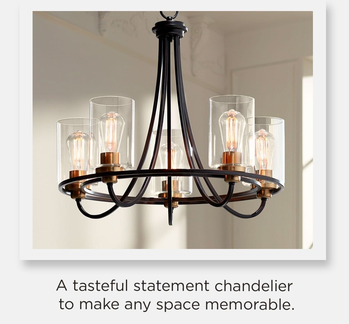 A tasteful statement chandelier to make any space memorable.