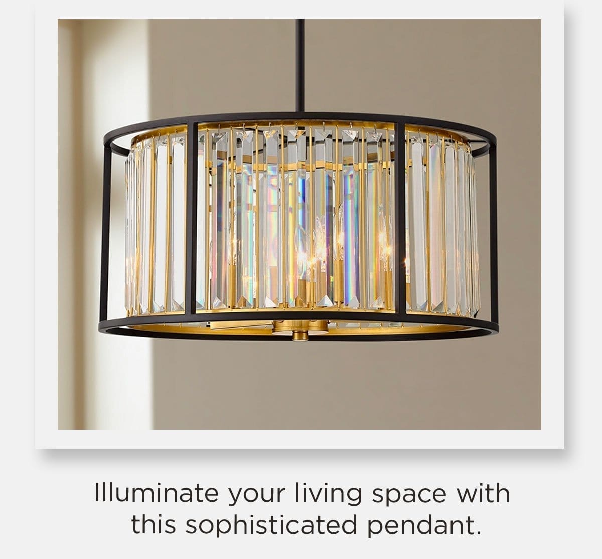 Illuminate your living space with this sophisticated pendant.