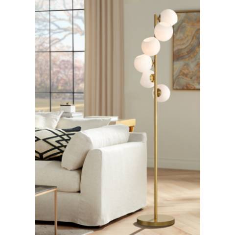 Possini Euro Astria 67" Contemporary Warm Gold 6-Light Tree Floor Lamp