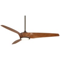 56" Casa Como Bronze and Koa LED Modern Ceiling Fan with Remote