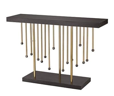 Rain 48" Wide Black and Gold Console Table