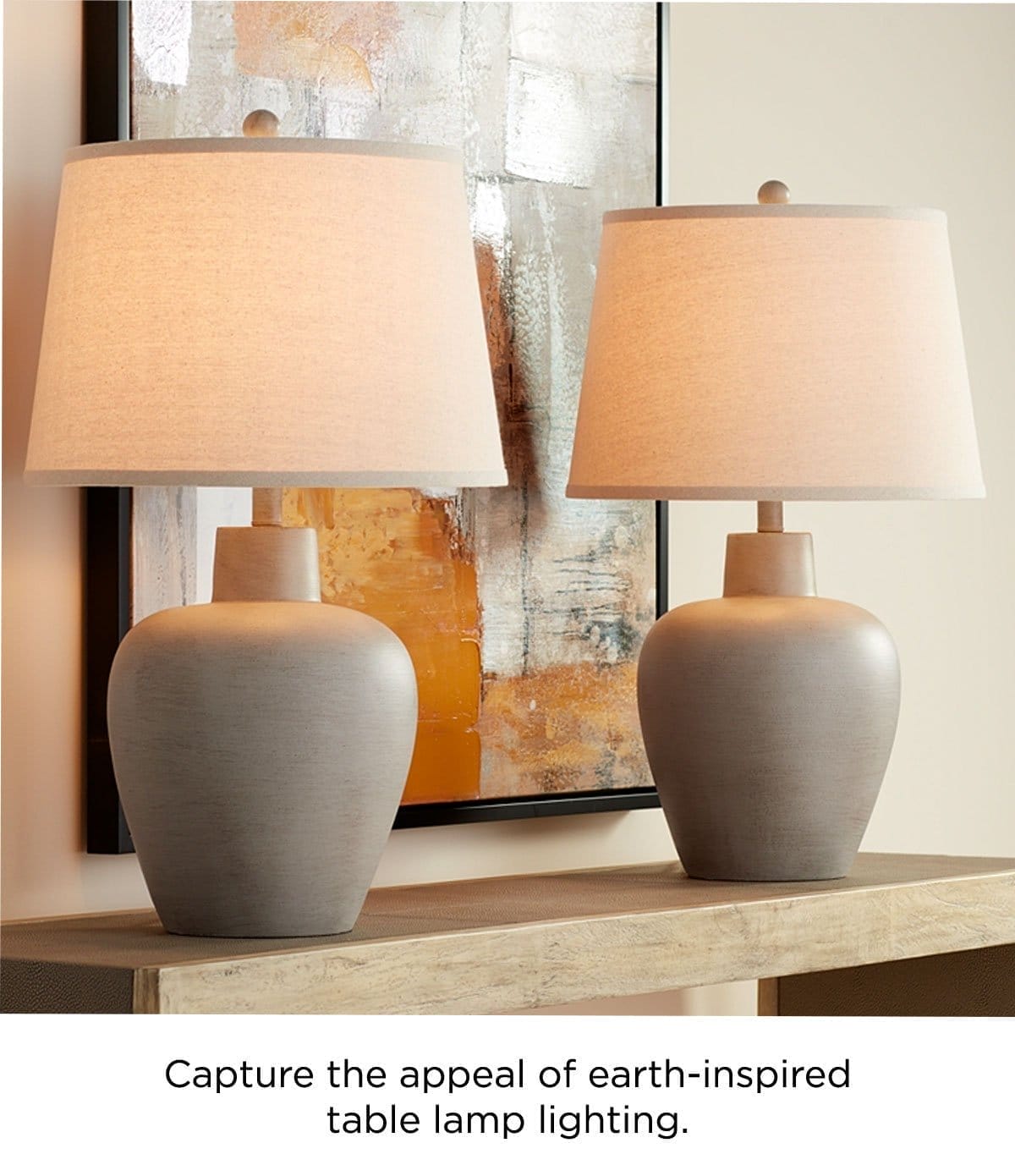 Capture the appeal of earth-inspired table lamp lighting.