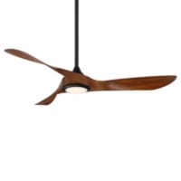 54" WAC Swirl Matte Black LED Wet Rated Smart Control Ceiling Fan